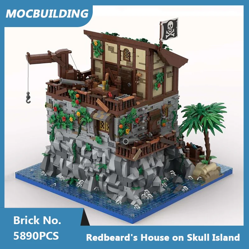 

MOC Building Blocks Skull Island with Redbeard's House Model DIY Assembled Bricks Creative Architecture Xmas Toys Gifts 5890PCS