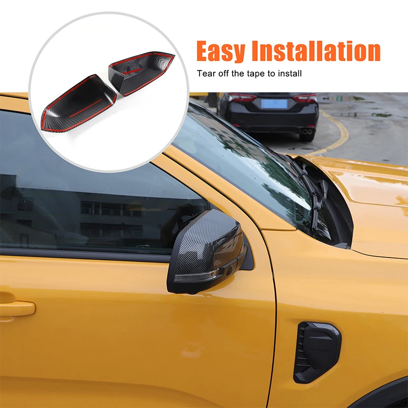 

2 шт. ABS углеродное волокно для Ford Ranger Ranger 2023 + автомобильное наружное зеркало заднего вида, декоративная наклейка, аксессуары для экстерьера автомобиля