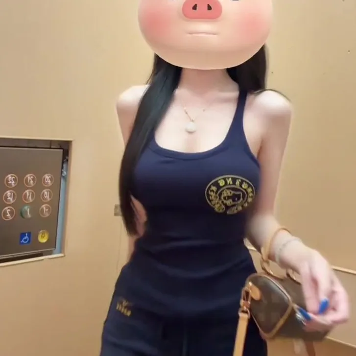 Spicy Girl Faion Sportset Dames Zomer Nieuwe Svel Strap Top Casual orts Tweedelige set Polyestervezel T-shirt