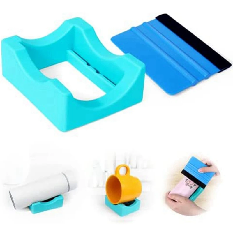 Cup Cradle For Tumblers, Sturdy Tumbler Cradle With Felt Squeegee To Apply Keep Tumblers Cups In Place,Silicone Holder