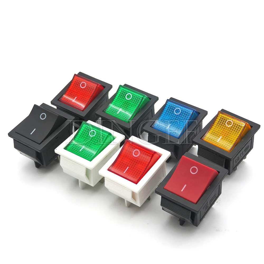 1PCS/lot 4PIN 6PIN Power Switch 3 Position KCD4 Rocker Switch ON-OFF 2 Position 16A 250VAC / 20A 125VAC Ship type switch