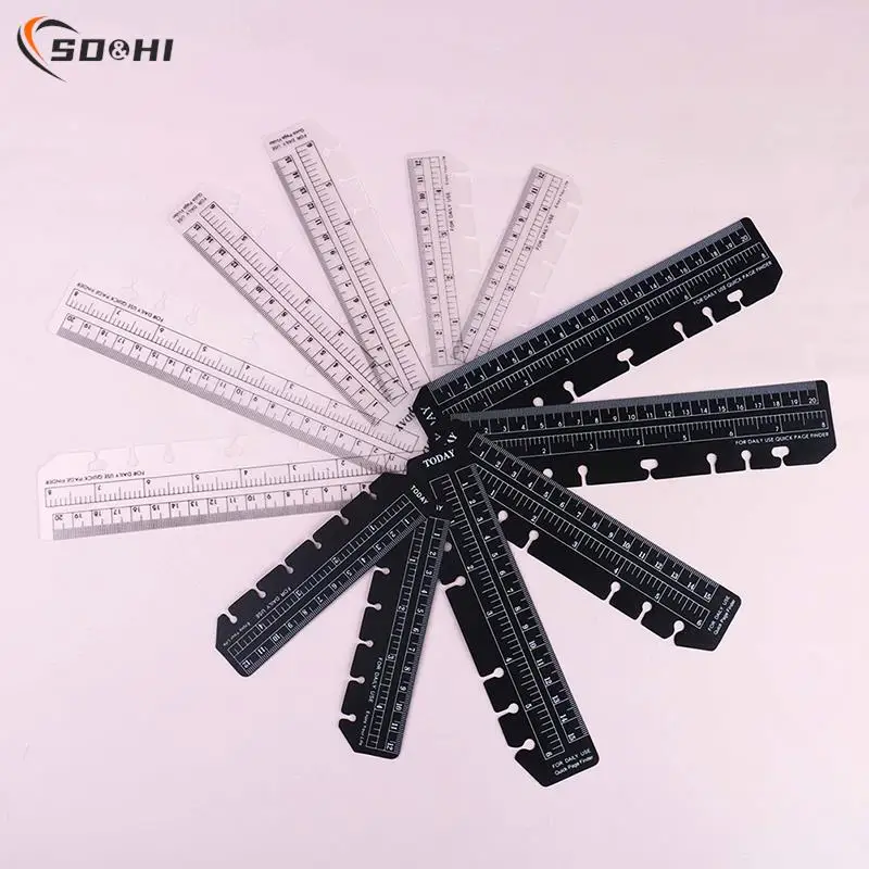 2PCS A5/A6/A7 6 Holes Ruler For Binder Planner Notebooks Office School Index Ruler Bookmark Notebooks Accessories