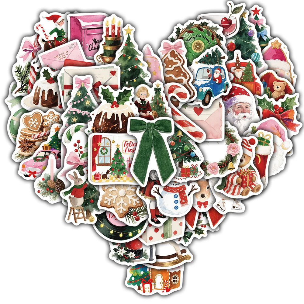 50PCS Christmas Aesthetics Stickers Notebook Bicycle Art Picture Modern Case Waterproof Coffee Darkness Graffiti Phone Sticker