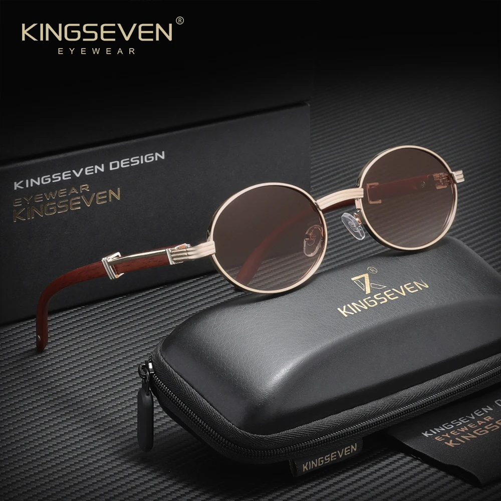 KINGSEVEN العصرية نظارات شمسية كلاسيكية الرجال النساء السفر القيادة البيضاوي إطار صغير فاخر في الهواء الطلق خمر السببية UV400 النظارات #1