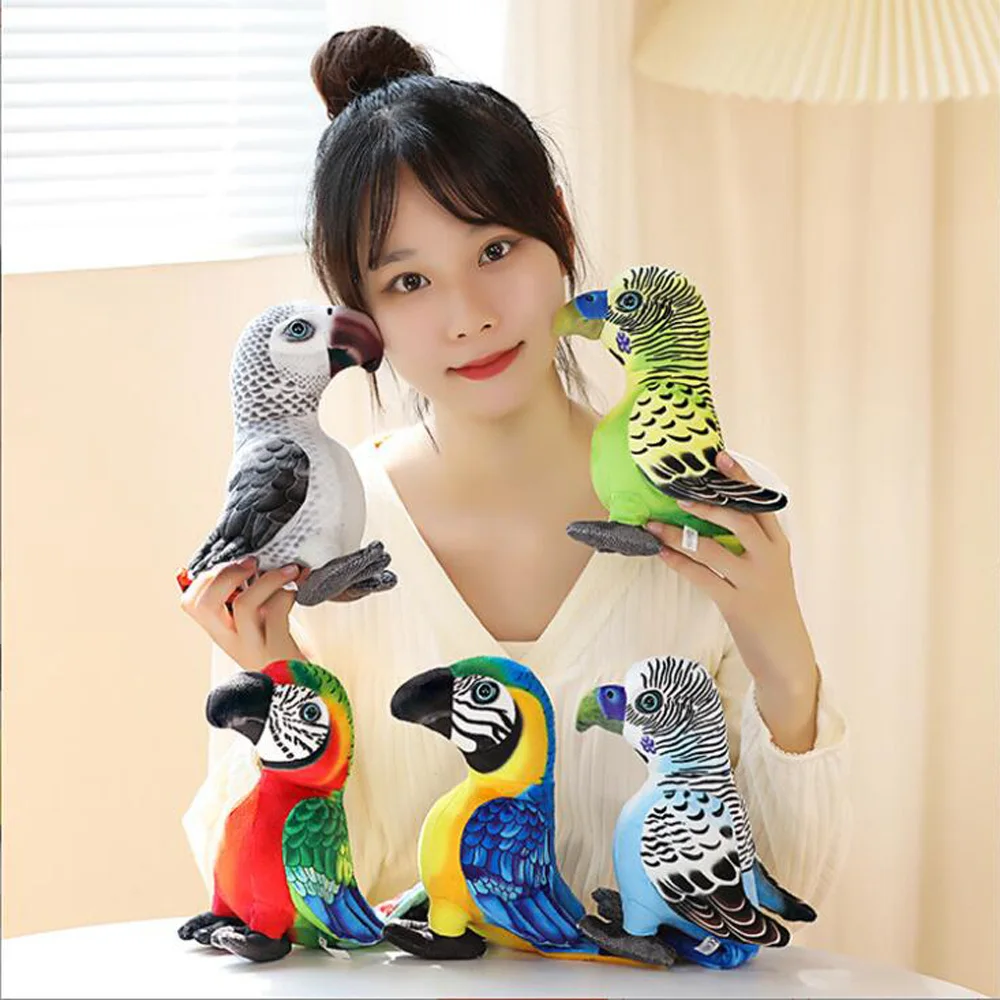 

Cartoon Simulation Color Parrot Bird Stuffed Children Plush Toy