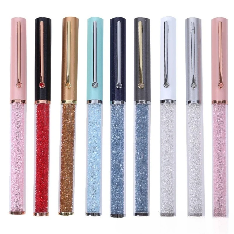 Luxury Metal Gel Pen Fashion Crystal Diamond Pen, High-end Metal Ballpoint Pen, Creative Gift Pen, School Business Office Pen
