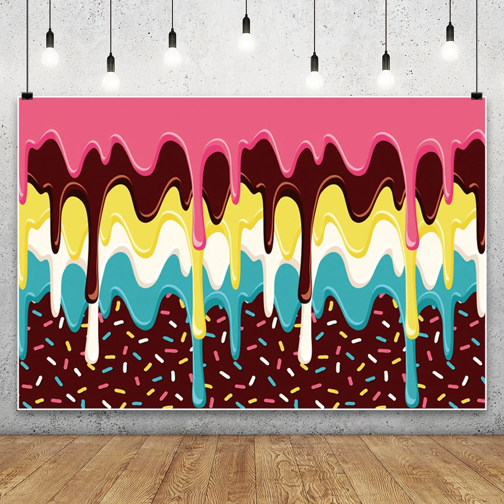 الوردي فتاة استحمام الطفل الكعك حفلة التصوير خلفية مصاصة الشوكولاته الآيس كريم الحلوى طفل عيد ميلاد صورة تبادل لاطلاق النار خلفية