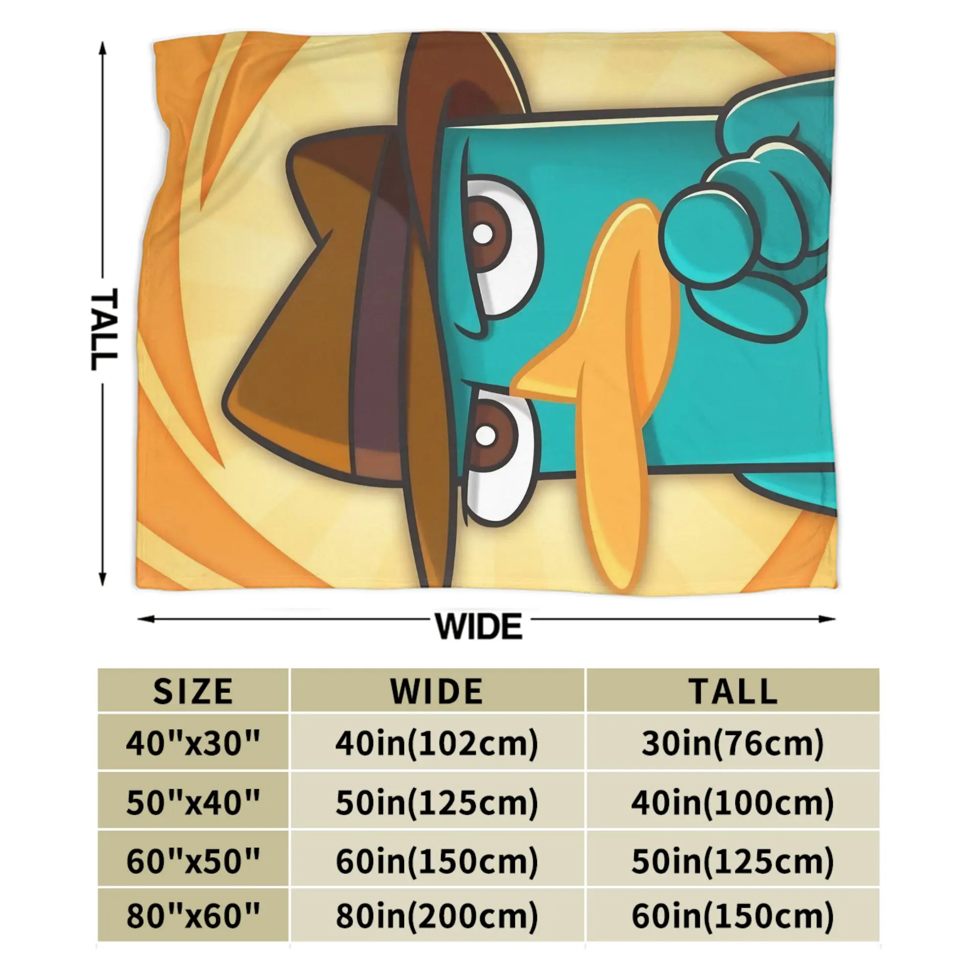 فينياس و فيرب بيري خلد الماء الكرتون الصوف رمي بطانية وكيل P للفراش بطانية محبوكة سيارة دافئة متعددة الوظائف #6