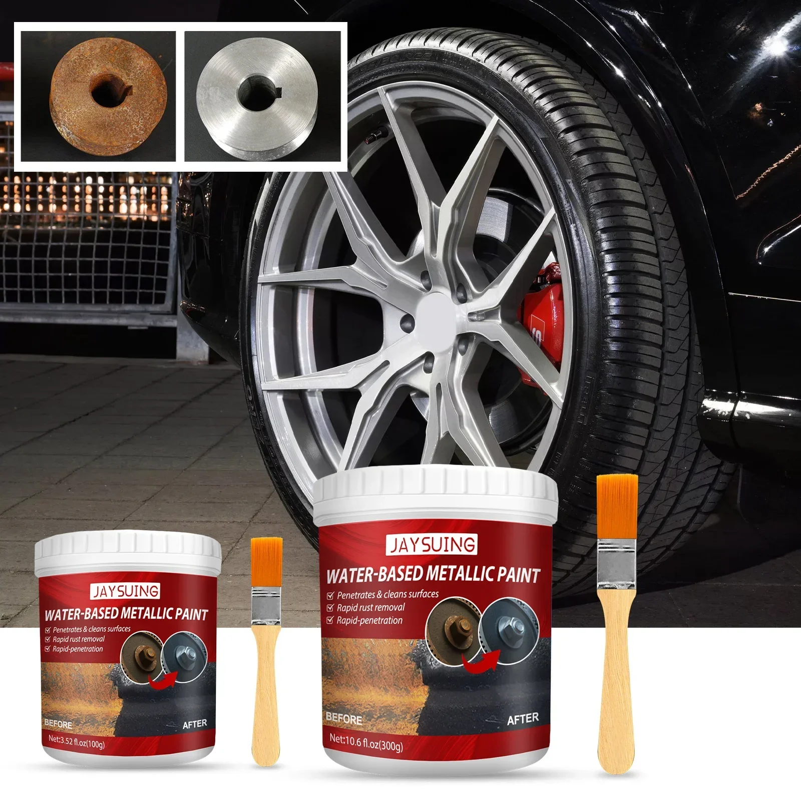 

Rust Remover For Metal 300g Water Based Metallic Paint Rust Converter 300g Multi Purpose Anti-rust Protection Car Coating Primer