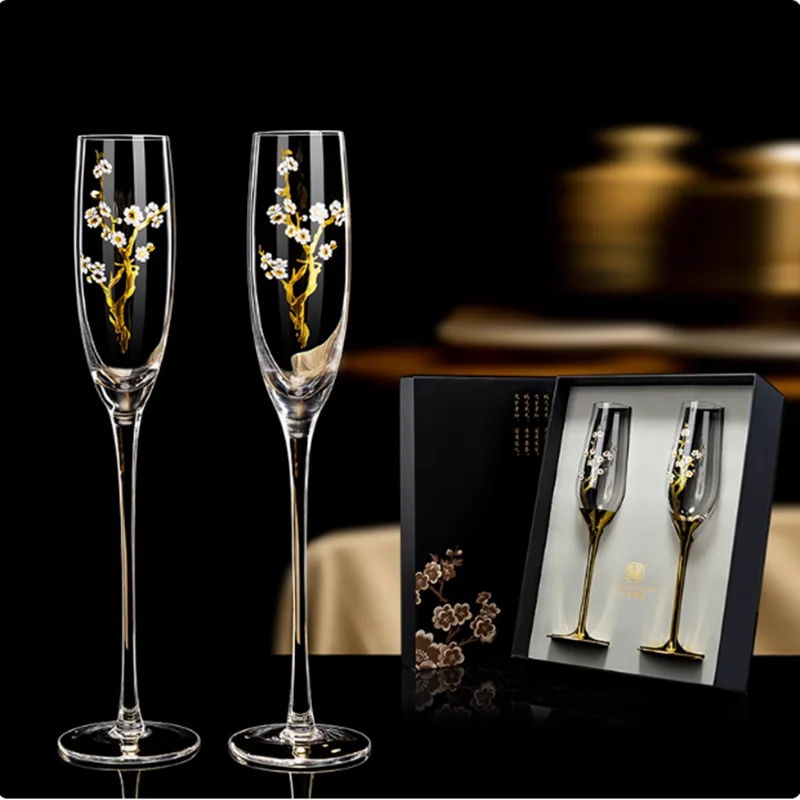 

High End Crystal Diamond Red Wine Glass, Hand Carved, Champagne Glass, Household Glass Cup, Drinking Utensils, Gift Box