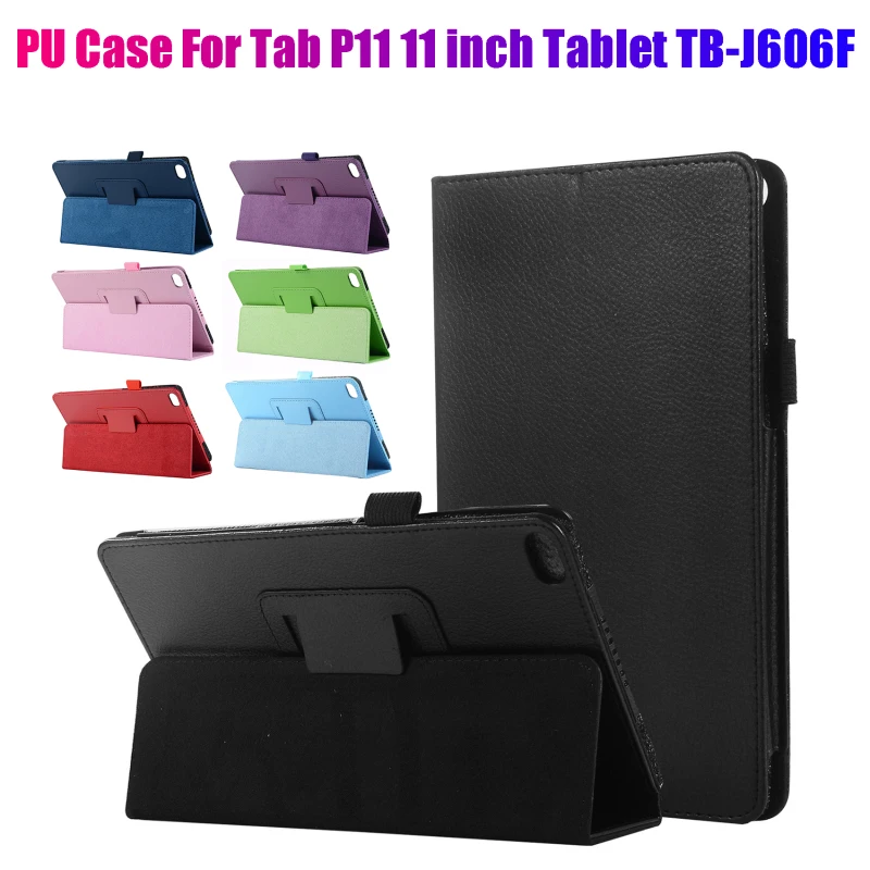 PU Case สำหรับ Lenovo Tab P11 11นิ้วแท็บเล็ต TB-J606F TB-J607F ป้องกันกรณีแท็บเล็ตยืน