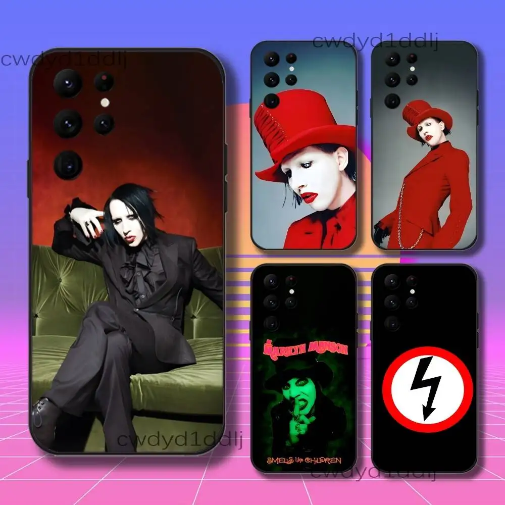 

M-Marilyn Manson Phone Case For Samsung S10,S21,FE,S21 ,S26,S25,S24,S23,Ultra,S9,S22,Plus Black Shell Cover