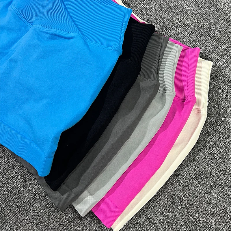 Seamless High Waist Sports Shorts Women Push-up Gym Shorts Woman Fitness Running Yoga Leggings Training Crossed Riding Shorts