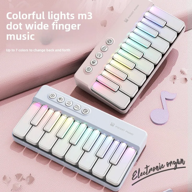 Led arco-íris-colorido teclas teclado eletrônico crianças dos desenhos animados teclado de piano música instrumento do bebê música brinquedos educativos crianças presentes