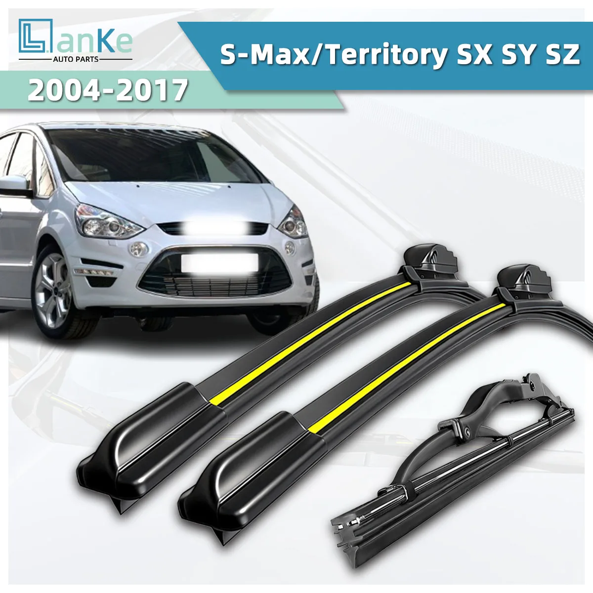 

Suitable For Ford S-Max/Territory SX SY SZ(2004-2017)Automotive Wipers Natural Rubber Stable And Durable Front Windshield Wipers