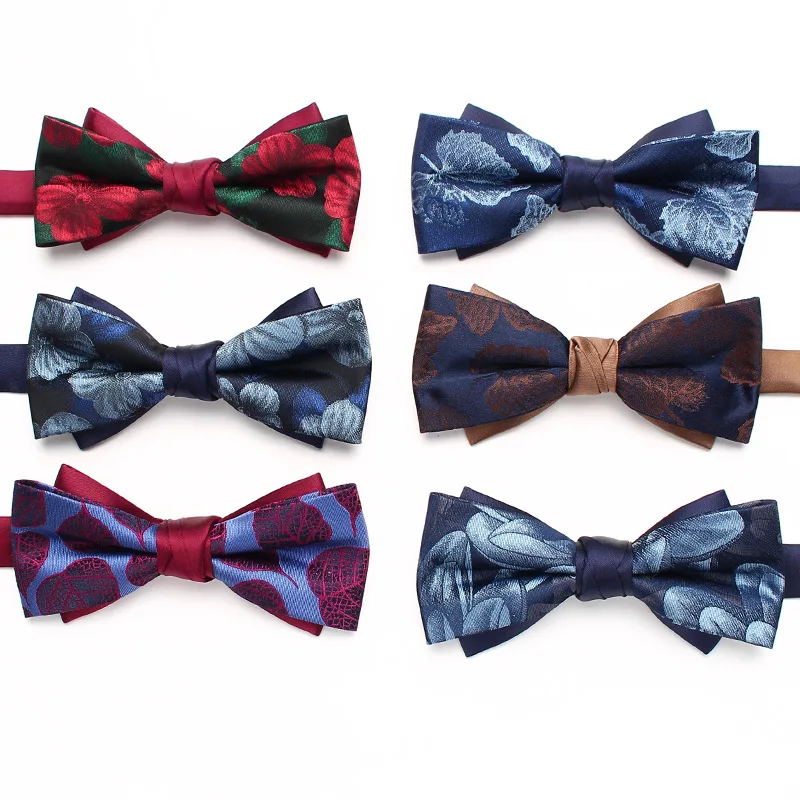 Men's  dress   wedding shooting, fashion burgundy   spot double bow tie