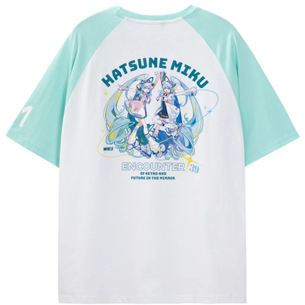 Hatsune Miku Mirror Encounter Retro and Future Plug Short Sleeve T-Shirt miku Round Neck Tops Official Surroundings