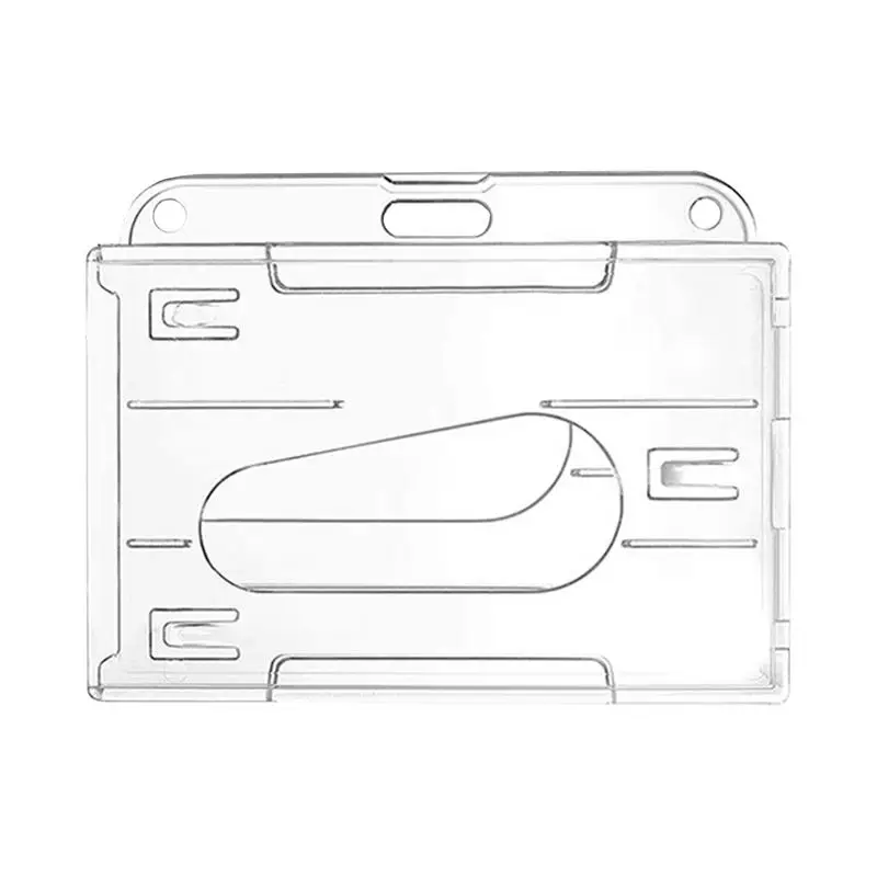 Tempat lencana Bening, dudukan lencana, pemegang ID untuk penggunaan Horizontal, wadah lencana keras, pelindung casing PC dengan Slot jempol, penutup pelindung untuk