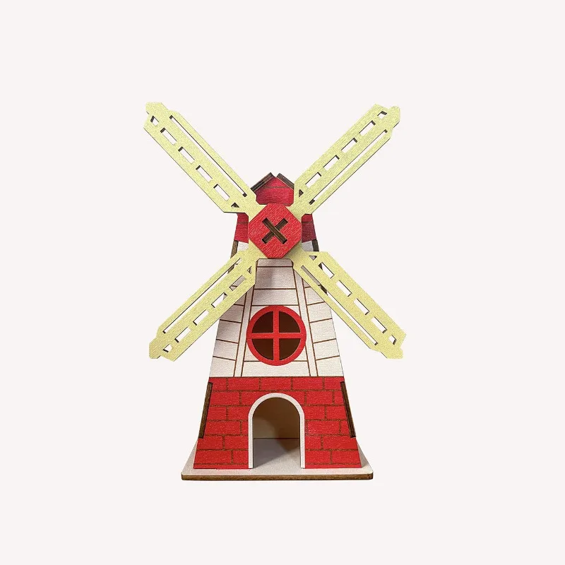 

Wooden lighthouse, windmill ornament, living room TV cabinet, bookshelf ornament, holiday scene decoration gift