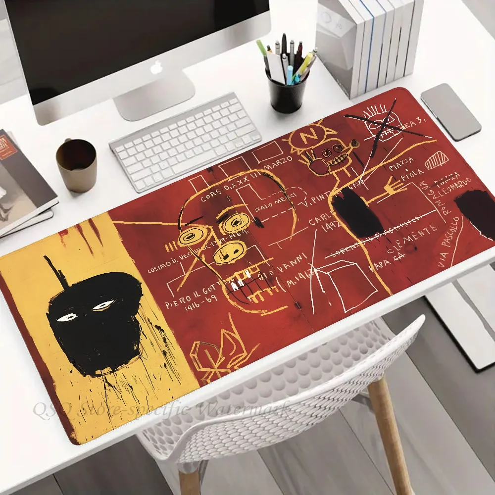 Imagem -06 - Grande Lockedge Gaming Mouse Pad Mesa Teclado de Computador Esteira de Mesa Art Mousepad J-jean-michel B-basquiat Engrossado