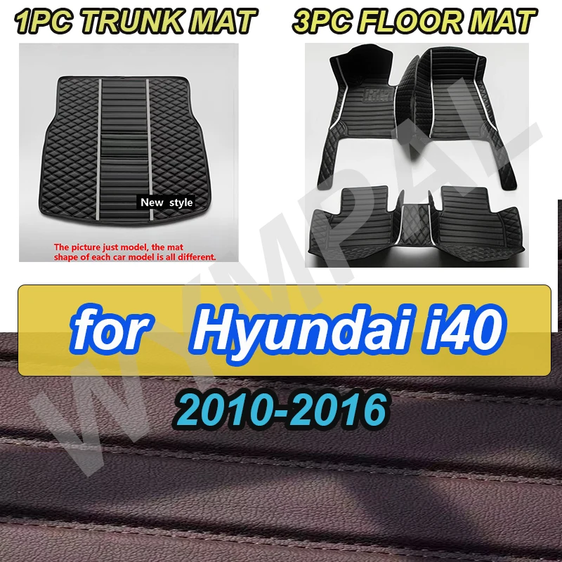 

LUXURY Car Floor Mats for Hyundai i40 2010-2016 Accessories Customized Auto Carpets