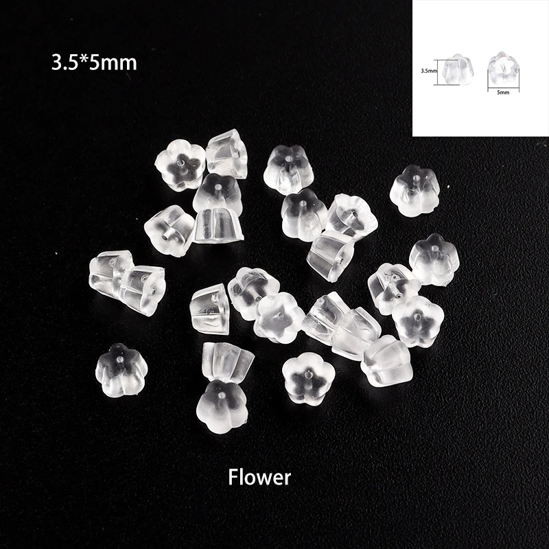 200/500Pcs Silikon Ohrring Zurück Stopper Transparent Stud Ohrring Stecker Für DIY Schmuck Machen Ohrring Zubehör
