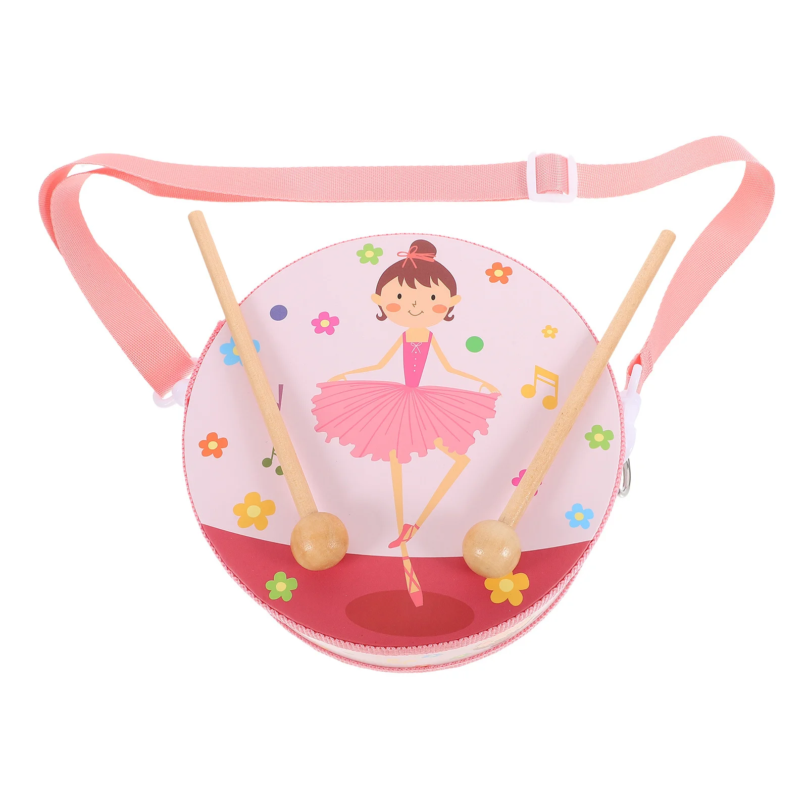 مجموعة واحدة من طبلة اليد مع عصا الطبل سهلة الإنتاج وصوت رنين وحرفية جيدة مادة ألعاب طبلة للأطفال للطفل