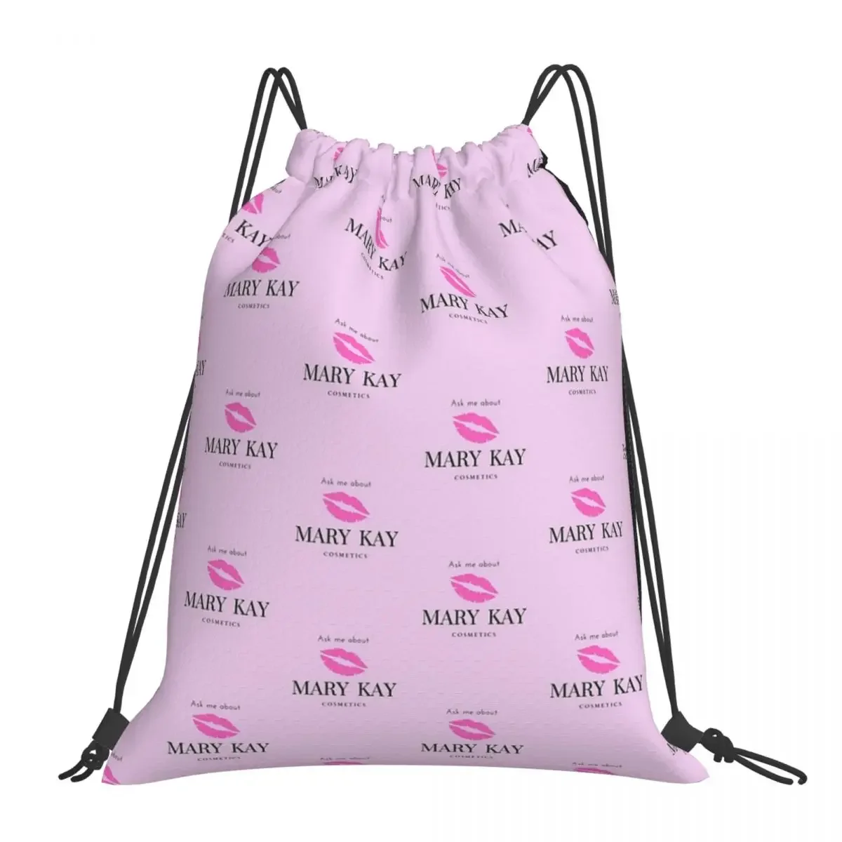 Ask Me About Mary Kay Cosmetics Backpack Portable Drawstring Bags Drawstring Bundle Pocket Sports Bag BookBag For Travel School