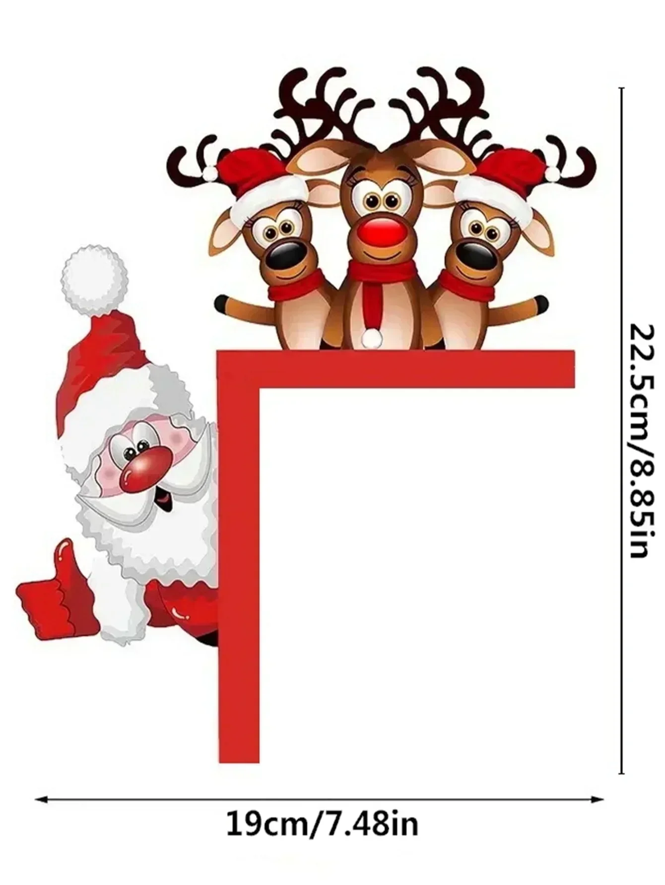 Merry Christmas Door Frame Decoration Santa Claus Elk Woodens Xmas Decor For Home