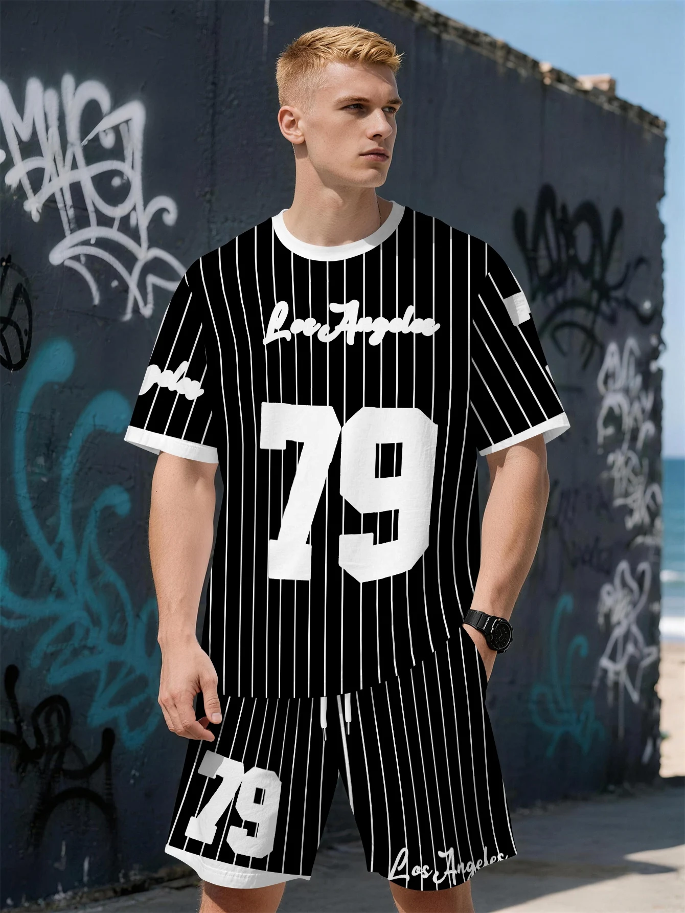 

2026 Summer Men's Suit with Digital Print Breathable Lightweight Casual Sporty Outdoor Men's Clothing