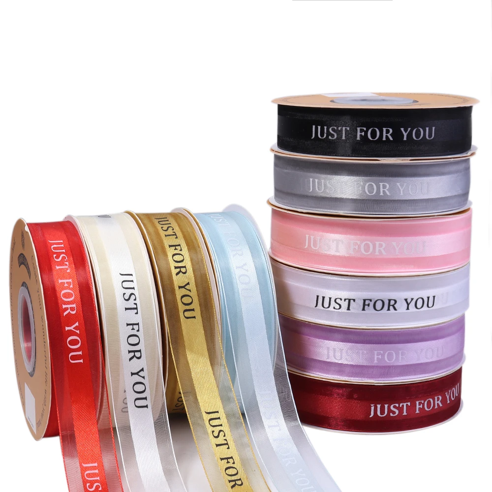 

10 ярдов шифоновая шелковая лента с английскими буквами TUST FOR YOU цветная лента для торта на день рождения, цветок, упаковка, лента, декоративная лента