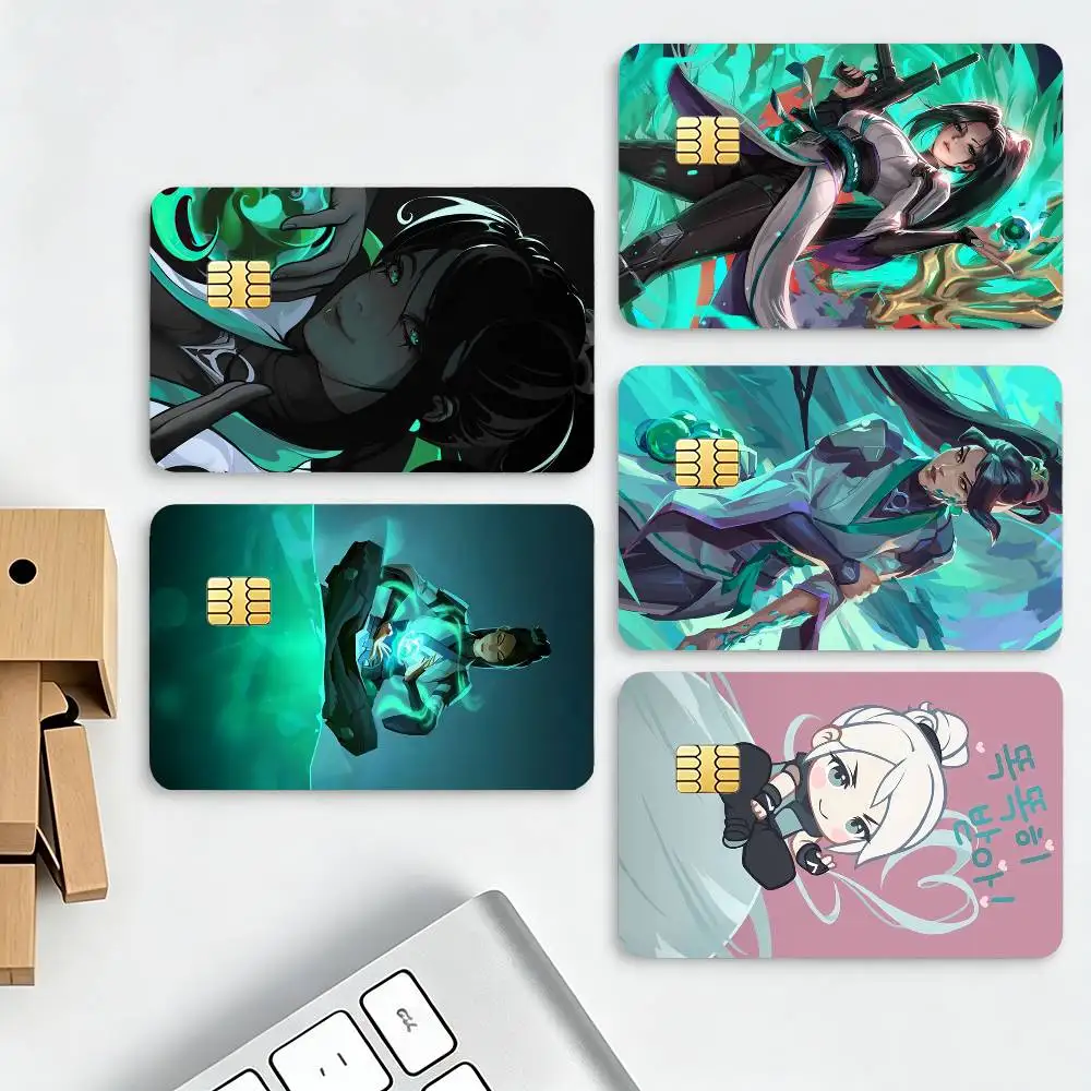 Valorants Sage HD Waterproof Credit Card Stickers Silicone Decals For Chip Game Cards Gift