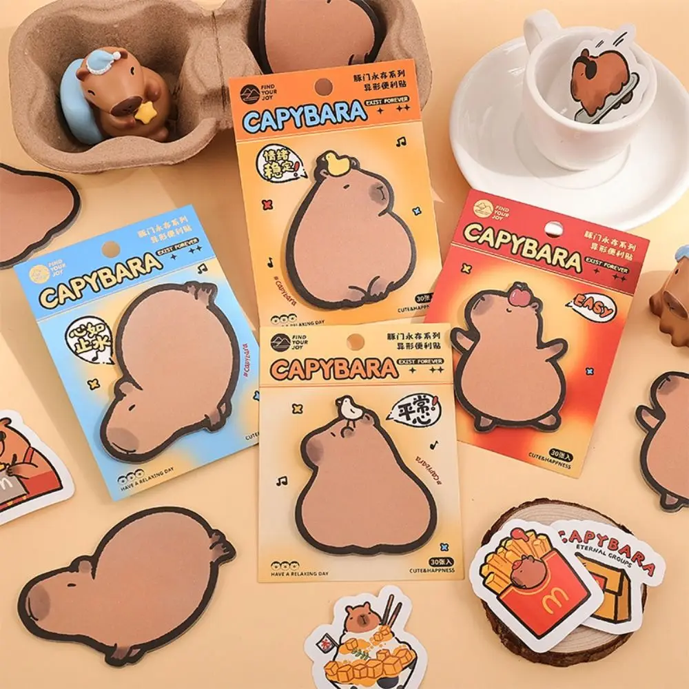 Kawaii Cartoon Haft notizen n mal niedlichen Nachrichten papier Capybara Notizblock Dekor Student Geschenk zu tun Liste Schreib block Schul büro