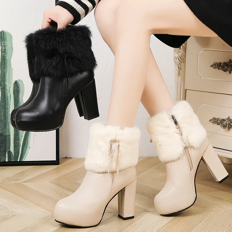 Winter Fashion boots style Square heel women femininas ankle boots botas woman masculina zapatos botines mujer chaussure shoes