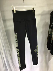 Luxury Letter Hot Drilling Women Bottoming Pants High Waist Stretch Skinny Legging All-match Ankle-length Pencil Leggings Autumn