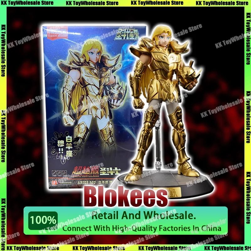 Original In Stock Blokees Saint Seiya Assembled Model Aries Transcendence Edition Comic Action Figure with Base Customized