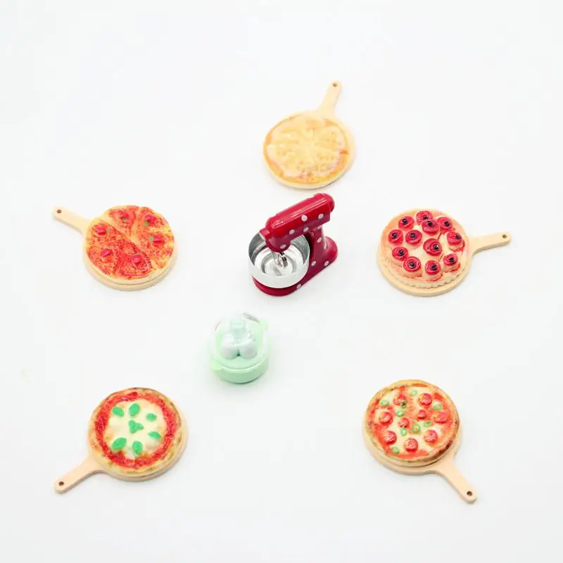 1 Set Simulatie Pizza Eetbord Ei Model Speelgoed Poppenhuis Mini Blender Keuken Decoratie DIY Miniaturen Accessoire
