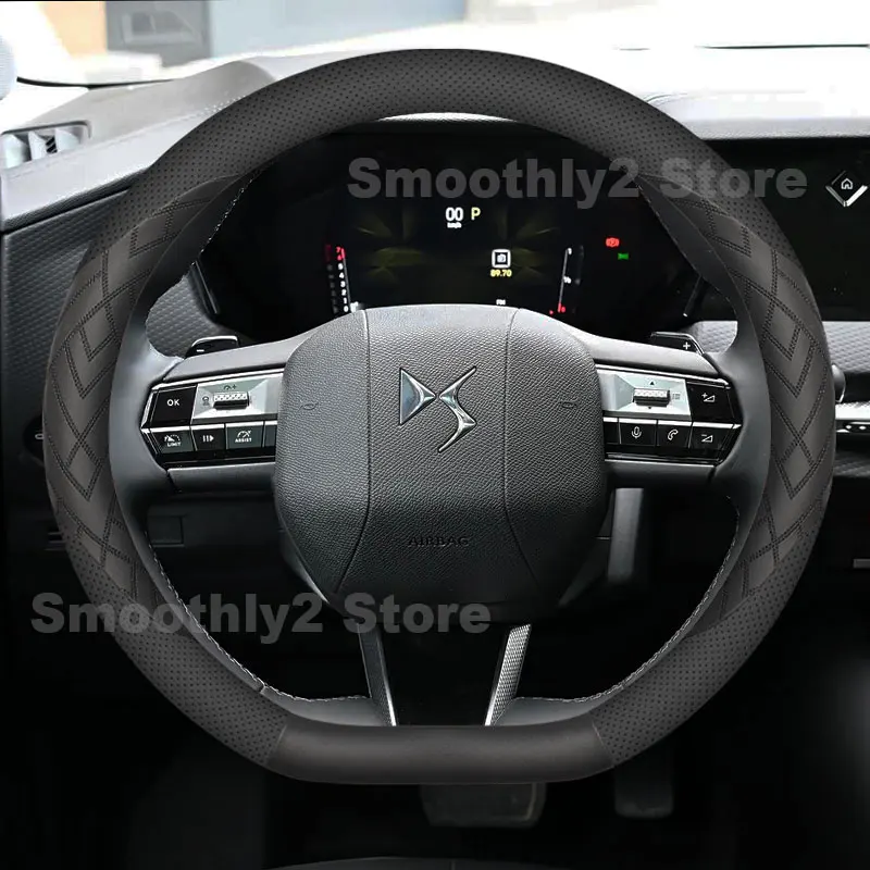 Leather Car Steering Wheel Cover For DS3 DS4 DS5 DS 7 Crossback Interior Accessories