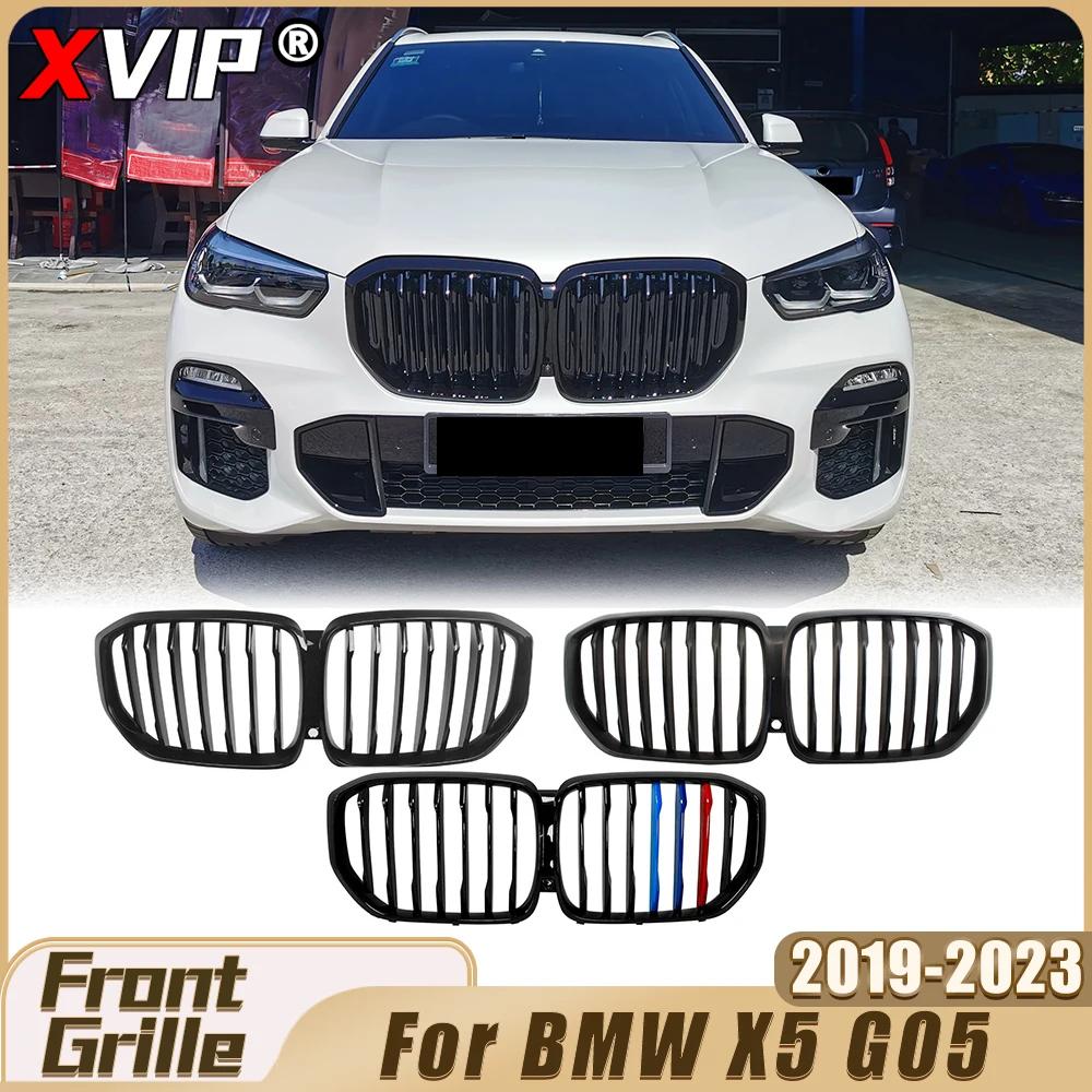 

XVIP Glossy Black Single Line Style Racing Grille Glossy M-Color Bumper Grille Matte Black Upper Grille For BMW X5 G05 2019-2023