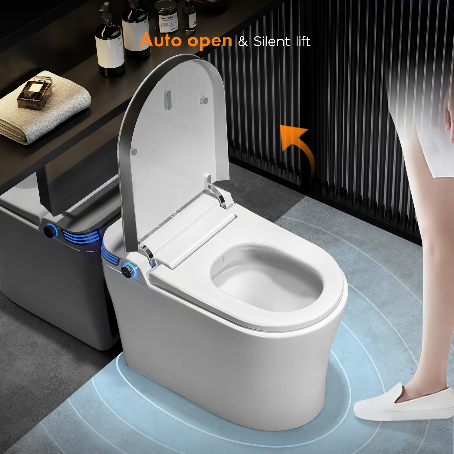 

Luxury Hot Sale Siphon Jet Flushing Type Modern Female Washing Smart Toilet Intelligent