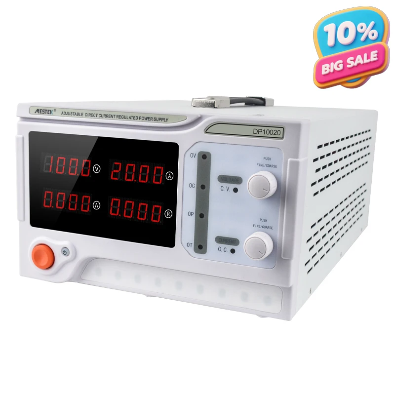 

Mestek High Power 100V 20A Digital DC Power Supply 2000W 1000W Digital Programmable Adjustable 4 Bits Digital Accurate Display