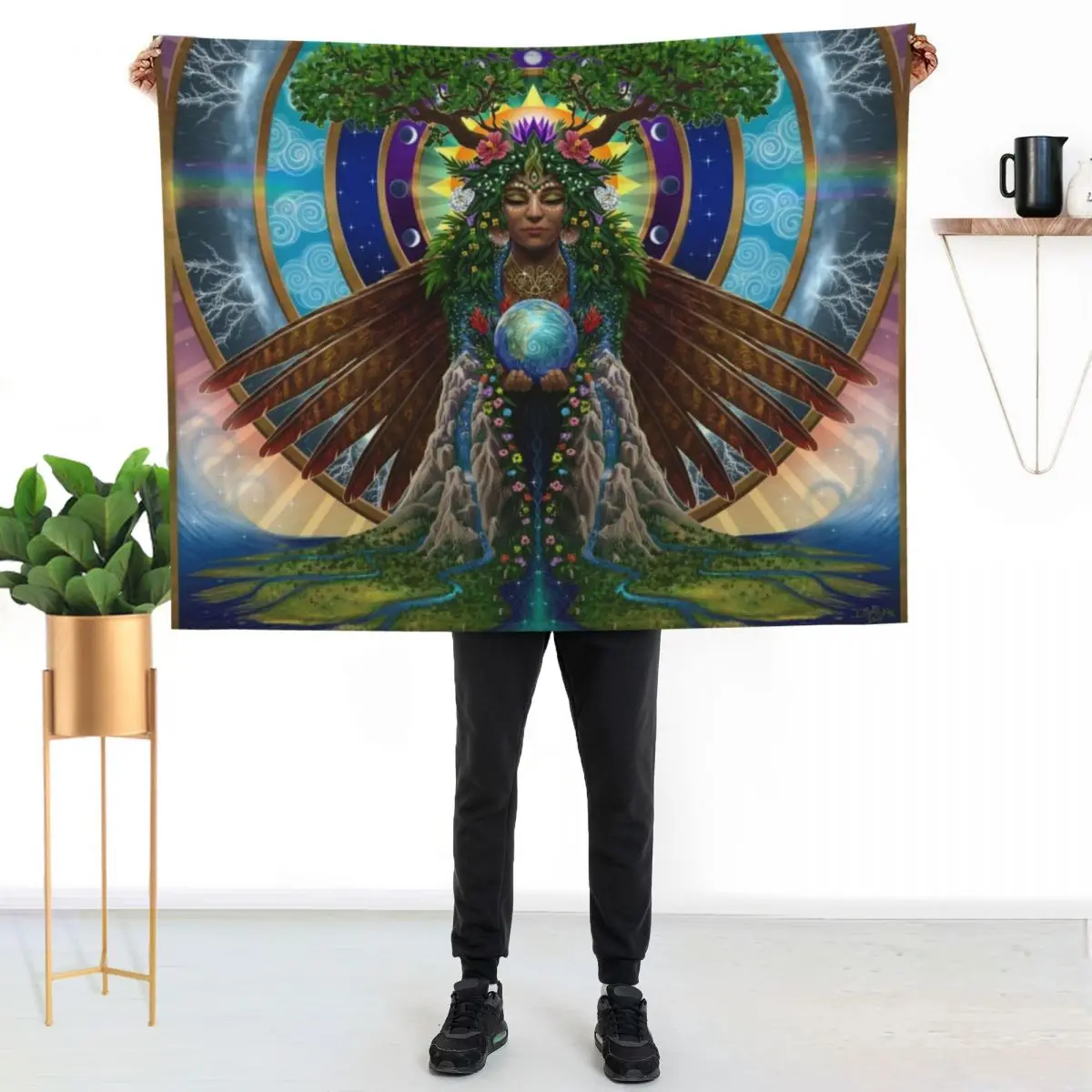 Gaia: Sacred System Throw Blanket Comforter Sofas sofa bed Picnic For Baby Summer Blankets