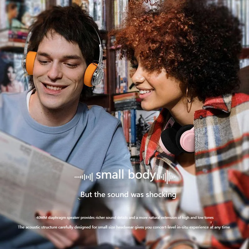 Transparante hoofdband Bluetooth-headset Eenvoudige stijl Draaibaar om de volumeschakelaar aan te passen Liedjes Draadloze Bluetooth 6.0 HIFI-hoofdtelefoon