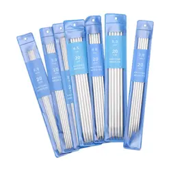 5Pcs/set 20cm Straight Knitting Needles Stainless Steel Crochet Hook DIY Sweater Weave Knitting Tools Size 2-5mm
