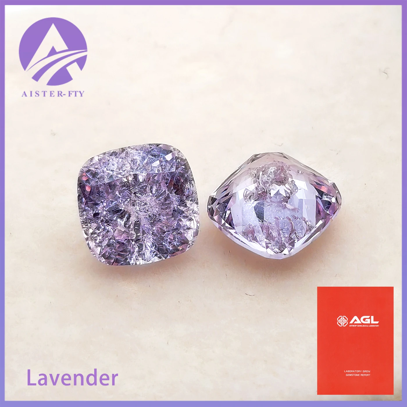 Lavender Purple Crushed Ice Cotton Special Style Cushion Cut Yttrium Aluminium Garnet YAG Gemstone Stones for Making Jewelry DIY