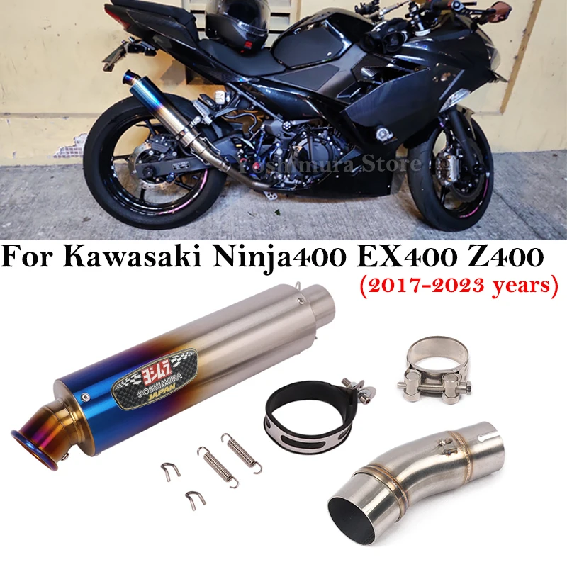 

Slip On For Kawasaki Ninja400 EX400 Z400 2017 - 2023 Motorcycle Yoshimura Exhaust Systems Escape Mid Link Pipe Muffler DB Killer