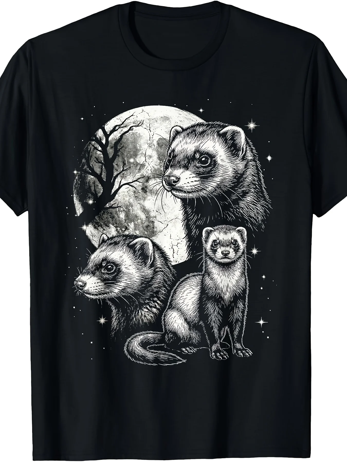 Ferret 90S Style Vintage Aesthetic Y2K Funny Ferret Graphic T-Shirt Retro Casual Short-Sleeved T-Shirt with Round Neck And Printed Pattern Suitable for Daily Commuting And Outdoor Activities