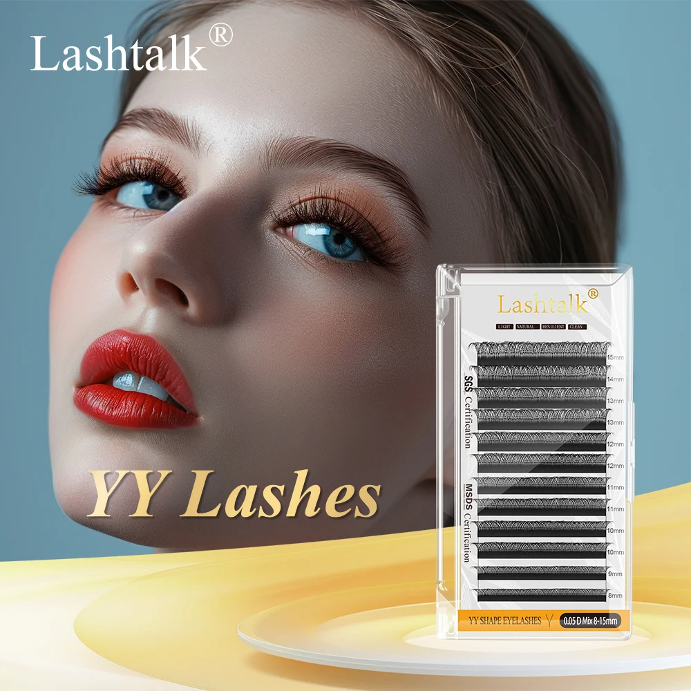 Lashtalk YY Shape Hand Woven From Nagaraku Eyelash Extension Premium Soft Light Natural Makeup Mesh Net Cross Fake Lashes Volume