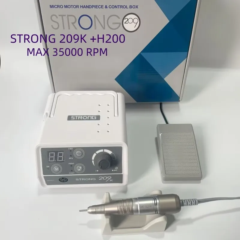 Maszyna polerska STRONG 210, frezarka do paznokci STRONG 209K, maszyna do polerowania biżuterii, elektryczna maszyna do grawerowania, do użytku w salonach kosmetycznych, laboratoriach dentystycznych i jubilerskich.