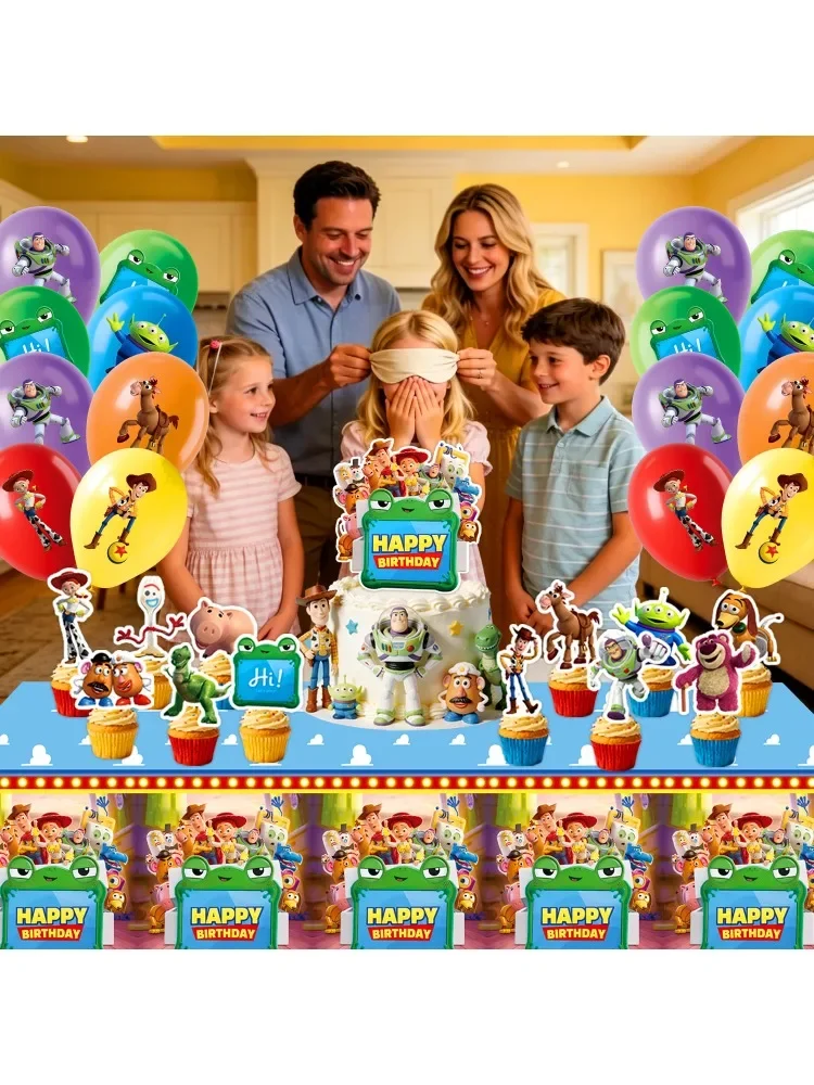 2026 Toy Story 5 Themenparty-Zubehör-Set Geburtstagsparty DIY-Dekorationsset Banner Ballons Tortendekoration Dekorationszubehör Geschenke – Detail 2